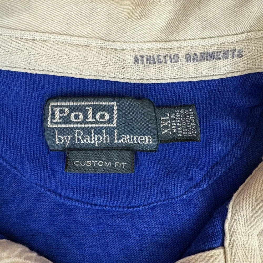 Polo Ralph Lauren Custom Fit Rugby Polo Shirt 2XL Striped Colorblock Vintage